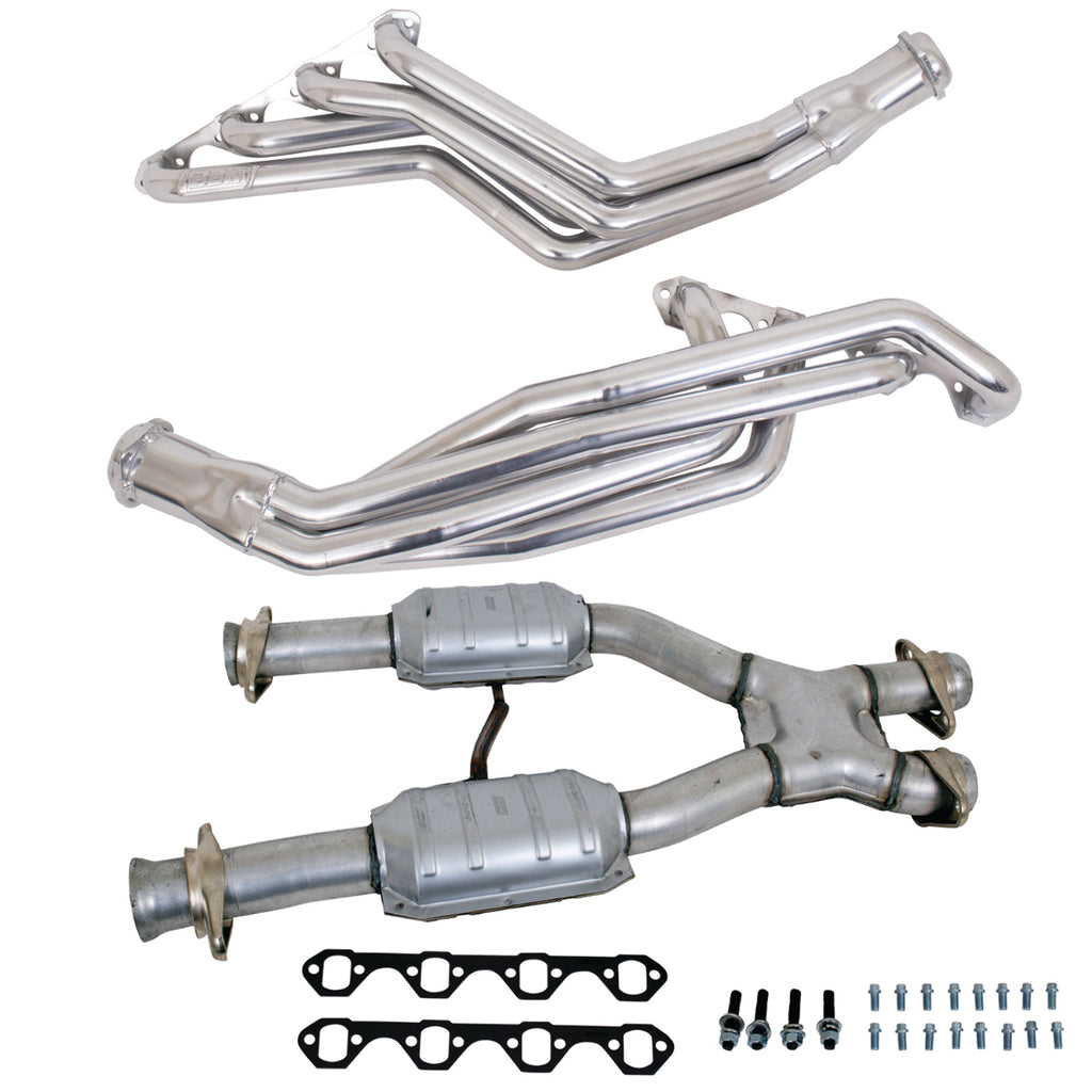 BBK 15163 Polished Silver 1-5/8 Long Tube Header For 1979-1993 Mustang 5.0L