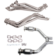 Load image into Gallery viewer, BBK 16424 Polished Silver Ceramic 1-3/4 Long Tube Header For 15-17 Mustang V6