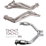 BBK 16424 Polished Silver Ceramic 1-3/4 Long Tube Header For 15-17 Mustang V6