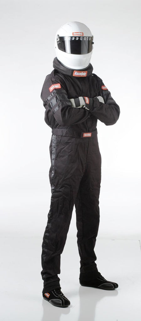 Racequip Black Medium One Piece Single Layer Racing Driver Fire Suit SFI 3.2A/ 1