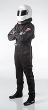 Load image into Gallery viewer, Racequip Black Med-Tall One Piece Single Layer Racing Driver Suit SFI 3.2A/ 1