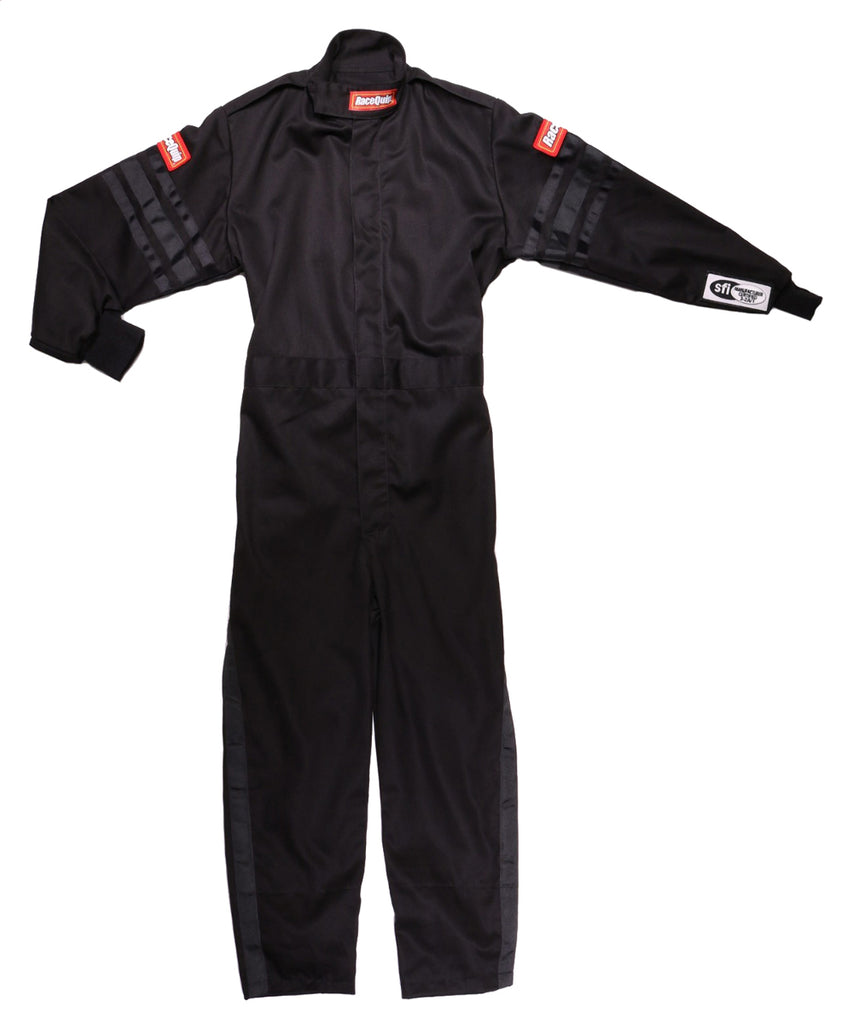 Racequip 1959996 Black One Piece Youth Racing Driver Suit X-Large SFI 3.2A/ 1