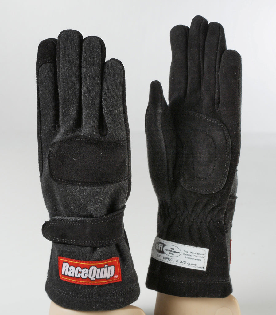 Racequip Black Kids Medium 355 Series 2 Layer Nomex Race Gloves SFI 3.3/ 5