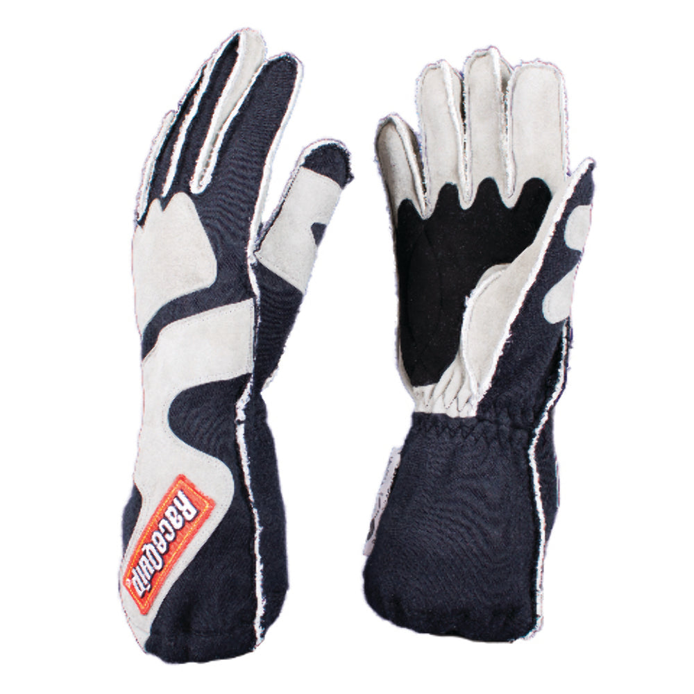 Racequip 2 Layer Nomex Outseam Race Gloves SFI 3.3/5 Gray & Black X-Large