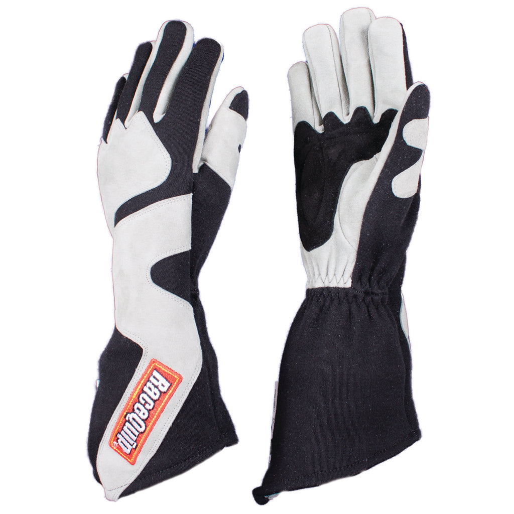 Racequip 2 Layer Nomex Long Gauntlet Race Gloves SFI 3.3/5 Gray & Black 2X-L