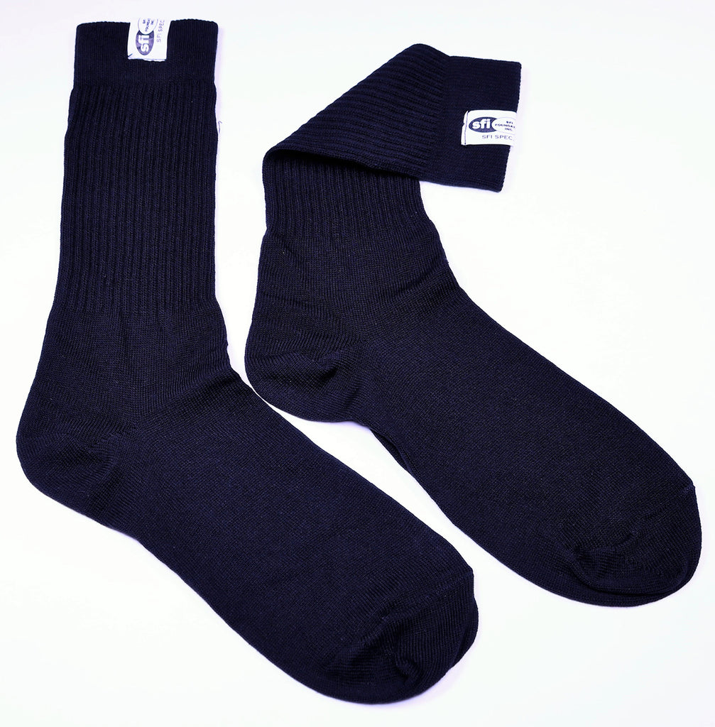 Racequip 411995 SFI 3.3 Fire Retardant (FR) Socks Large -Shoe Size 10-11 Black