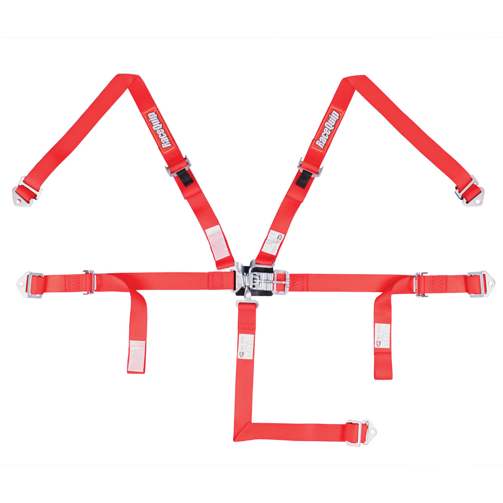 Racequip 709019 Red Youth Latch & Link 5 Point Seat Belt SFI 16.2