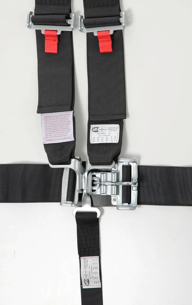 Racequip 713003 Black Latch & Link 4 Point V Belt Auto Seat Belt SFI 16.1