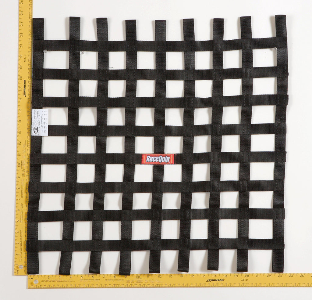 Racequip 726009 Black 24 H X 24 W Ribbon Style Race Car Window Net SFI 27.1