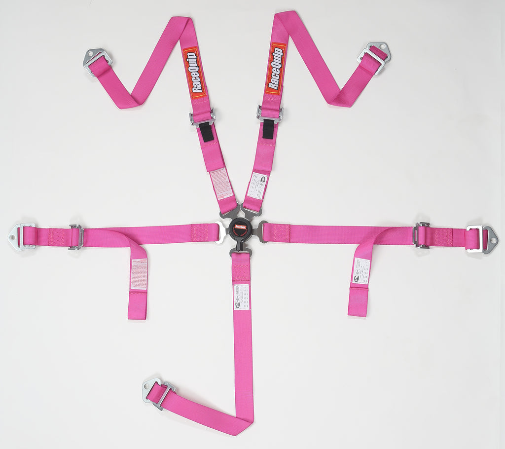 Racequip 739089 Pink Youth Camlock 5 Point Seat Belt SFI 16.2 Seat Belt Set