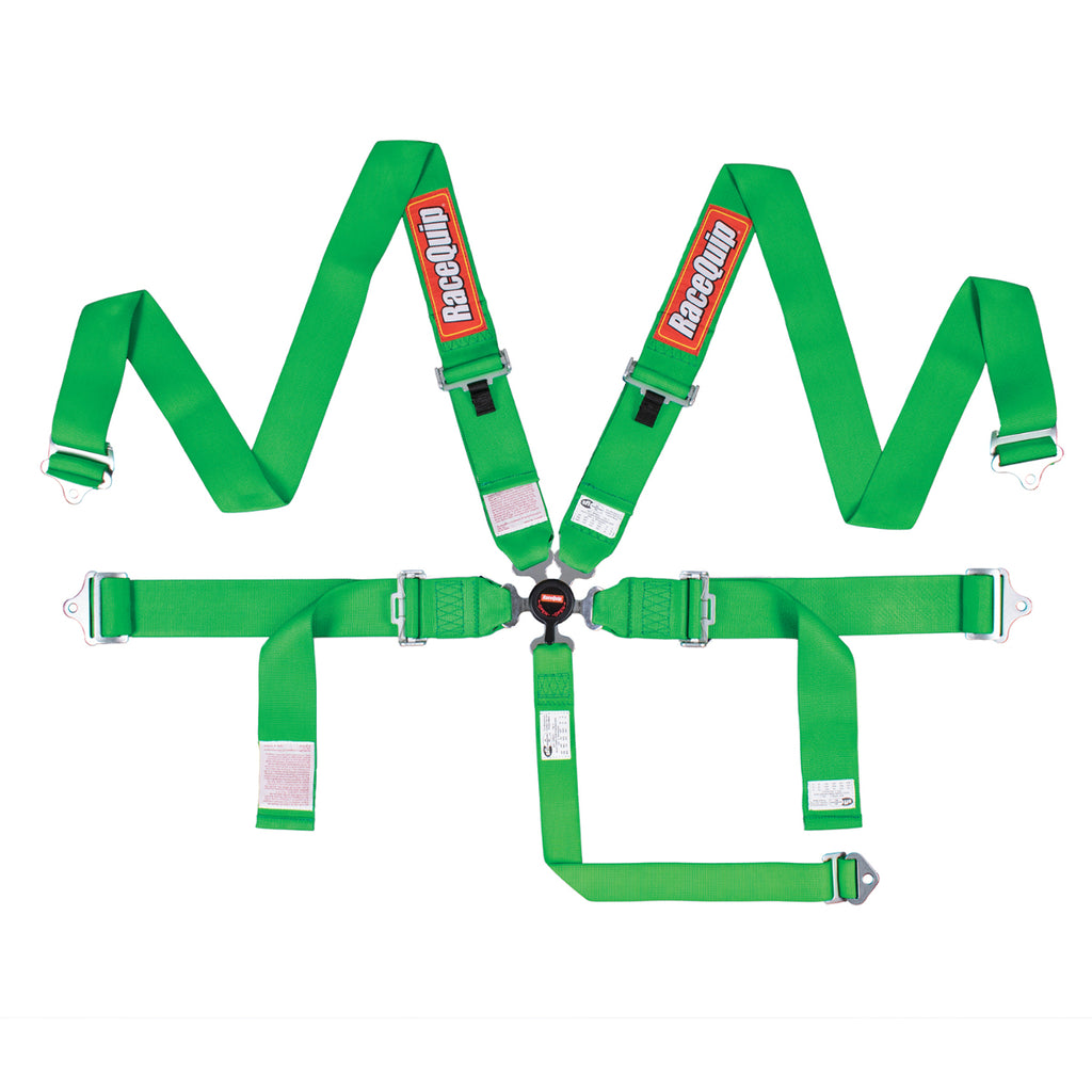 Racequip Green SFI 16.1 Camlock 5 Point Auto Racing Seat Belt Set Pull-Down Lap