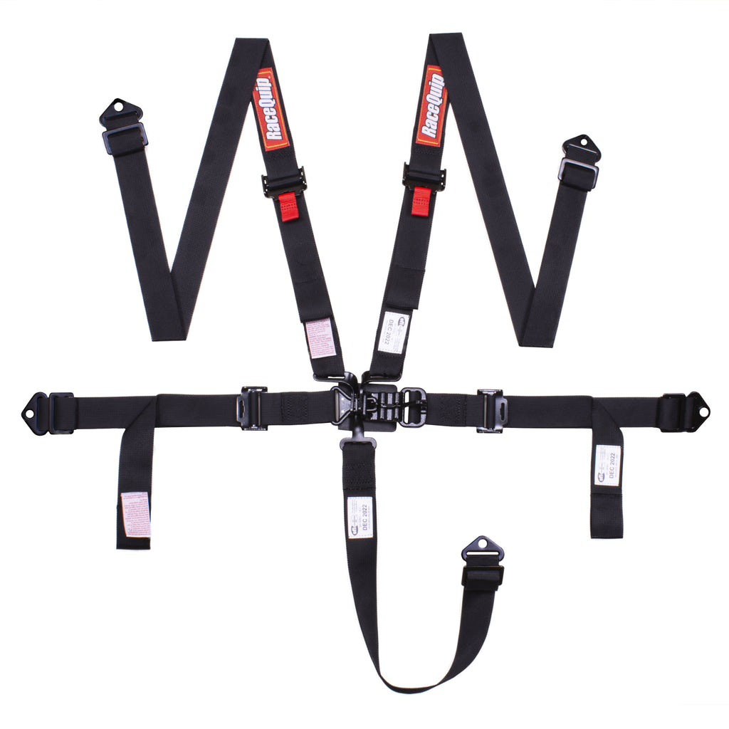 RaceQuip Latch & Link 5 Point Harness Set Black 2 in. Belts