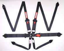 Load image into Gallery viewer, Racequip Black Small Buckle Latch &amp; Link 6 Point HANS Shoulder Harness SFI 16.1