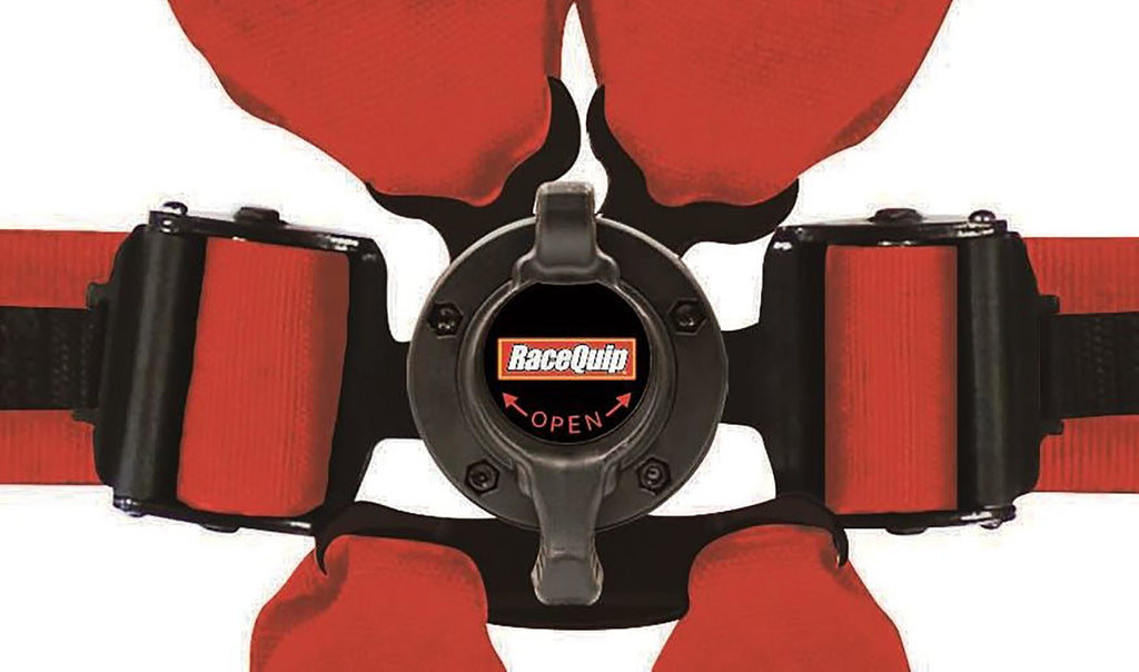 Racequip Red FIA 8853-2016 6 Pt Camlock HANS Pull-Down 2" Lap Seat Belt Set