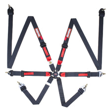 Load image into Gallery viewer, RaceQuip FIA 6 Point Camlock Harness Set Black 2 in. Lap and 2 in. Shoulders