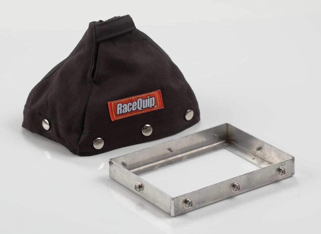 Racequip Black Fire-Retardant Shifter Boot w Mounting Base Plate Std Height