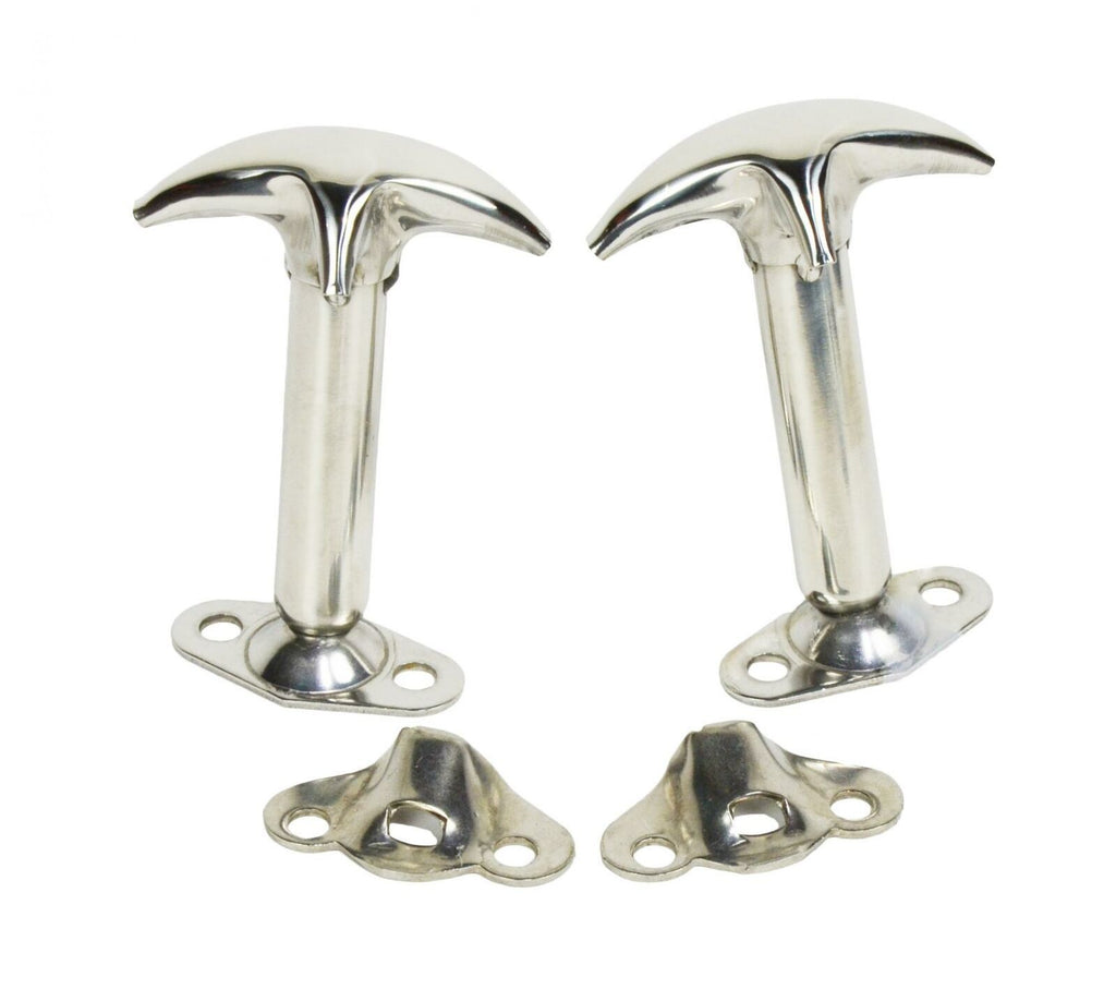 Kentrol 30401 Polished Silver Hood Catch Pair 55-95 CJ and Wrangler YJ