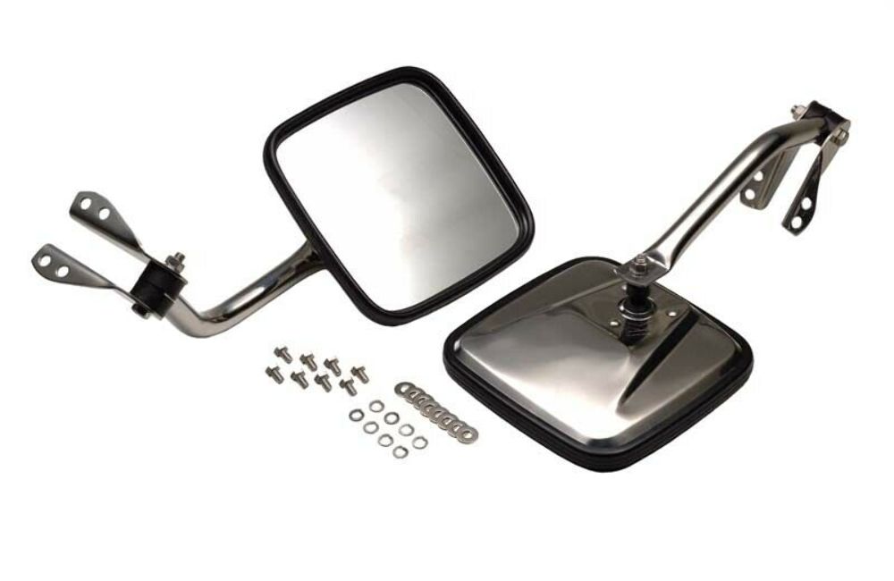 Kentrol 30417 Polished Silver Mirror Kit Pair 55-86 Wrangler CJ