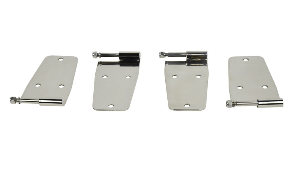 Kentrol 30474 Polished Hardtop Door Hinge Set 4 Pc 76-93 CJ Wrangler YJ