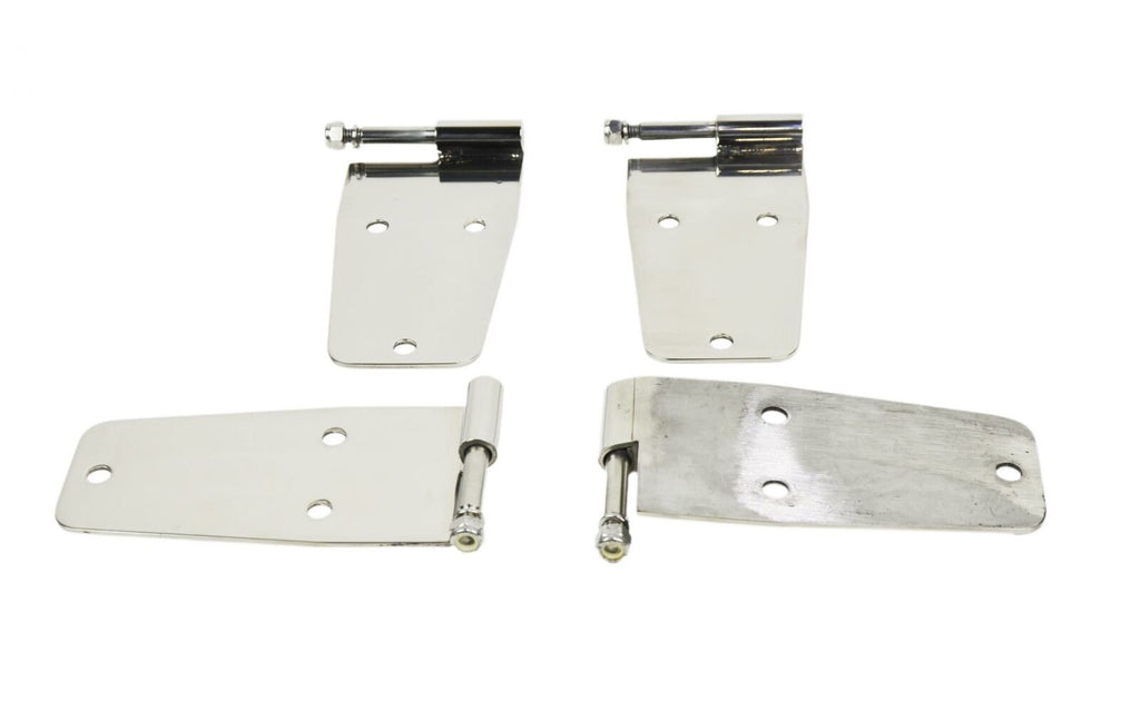 Kentrol 30474 Polished Hardtop Door Hinge Set 4 Pc 76-93 CJ Wrangler YJ