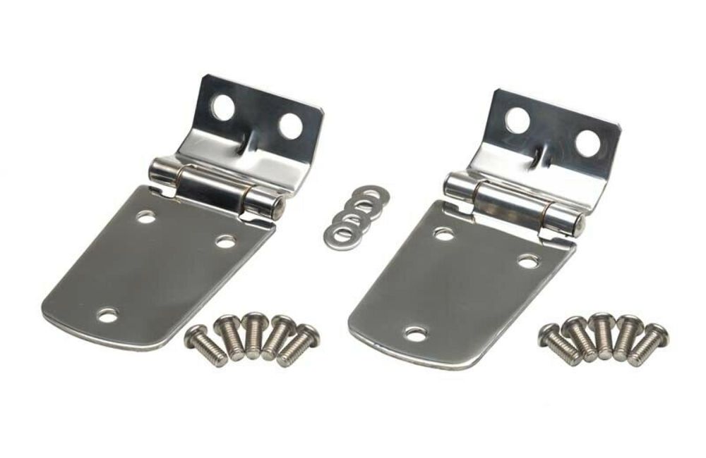 Kentrol 30476 Polished Silver Hood Hinge Pair 97-06 Wrangler TJ