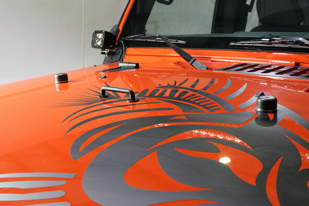 Kentrol 30506 Polished Silver Hood Bumpers 97-18 Wrangler TJ/JK