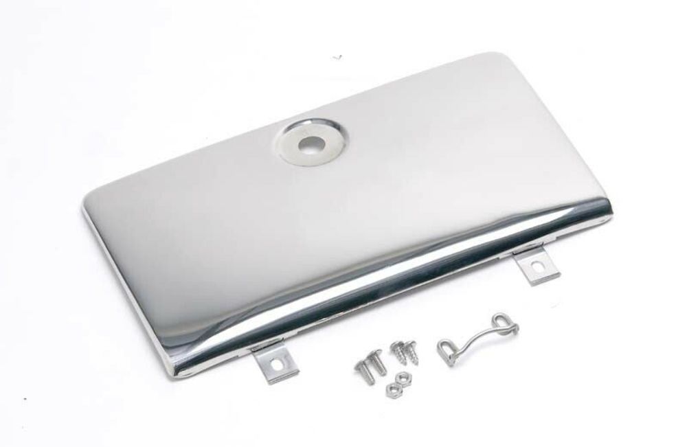 Kentrol 30526 Polished Silver Glove Box Door Use with OE Key Lock 72-86 CJ