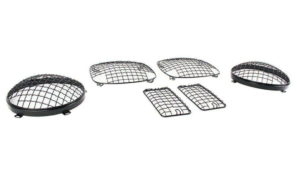 Kentrol 50488 Black Wire Mesh Guard Set 6 Pieces 97-06 Wrangler TJ