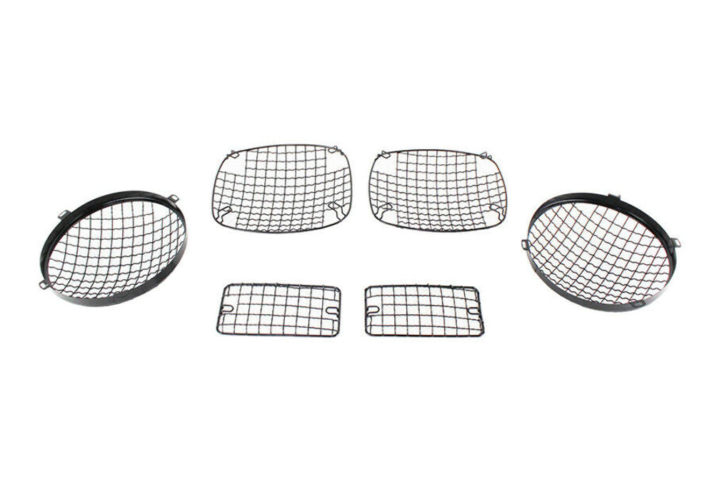 Kentrol 50488 Black Wire Mesh Guard Set 6 Pieces 97-06 Wrangler TJ