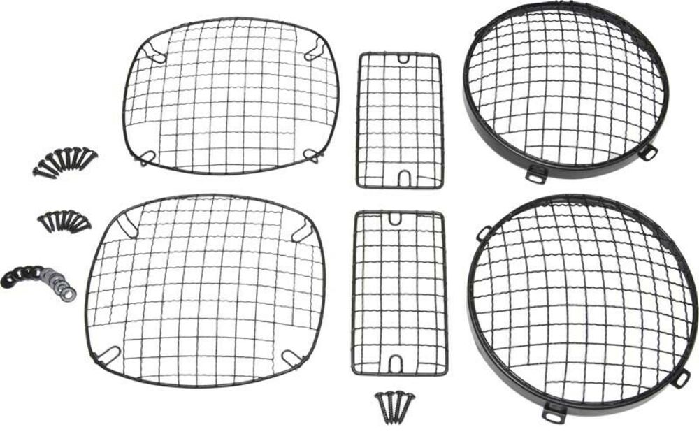 Kentrol 50488 Black Wire Mesh Guard Set 6 Pieces 97-06 Wrangler TJ