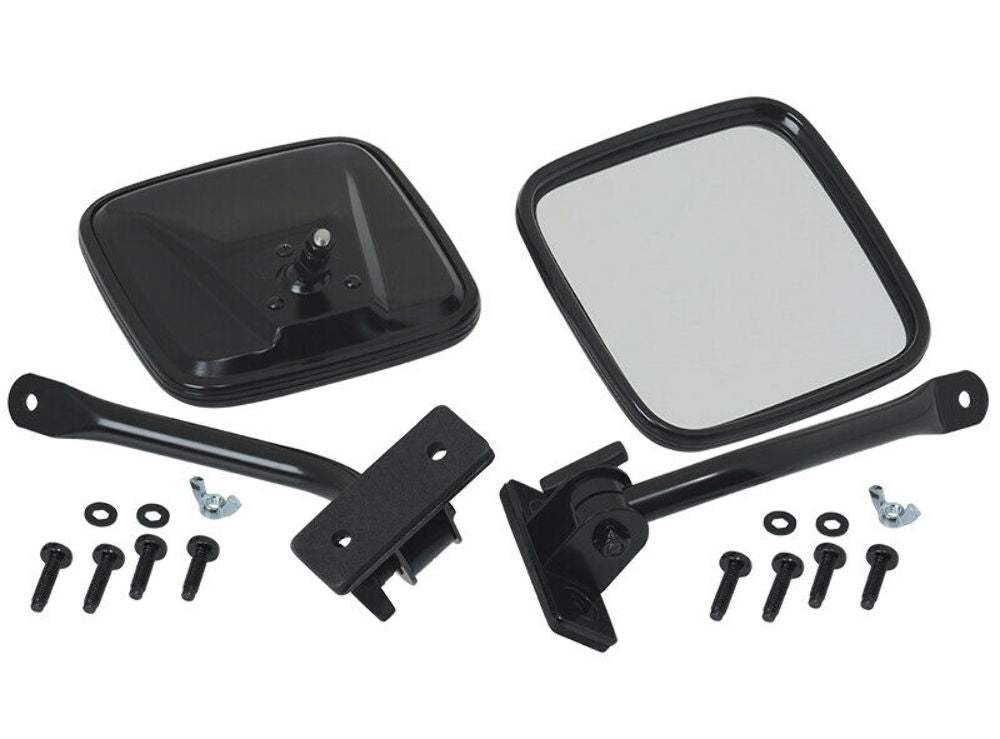 Kentrol 50496 Black E-Z Detach Mirrors Pair 97-18 Wrangler TJ/JK