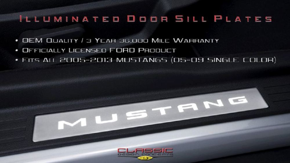 CDC 0511-7003-01a Illuminated Sill Plates MUSTANG For 05-14 Mustang