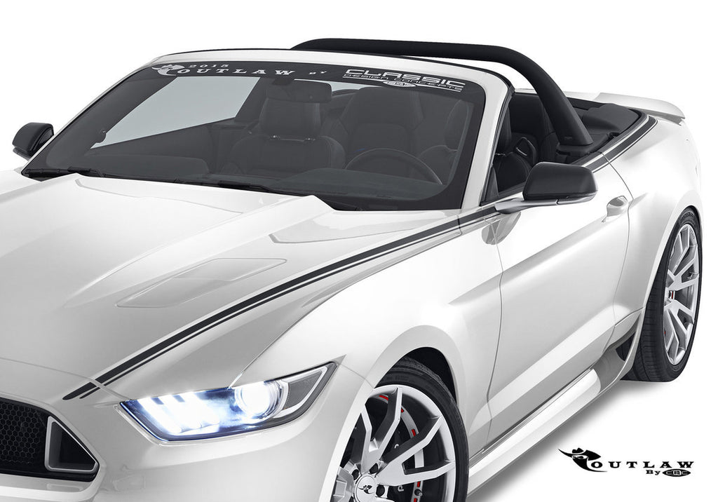 CDC 1511-3210-01 Black Outlaw Windshield Banner For 15-17 Mustang