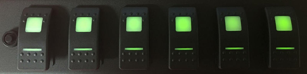 sPOD 700-Mod-LED-G Modular 6 Switch Panel w Dual LED Green Switches