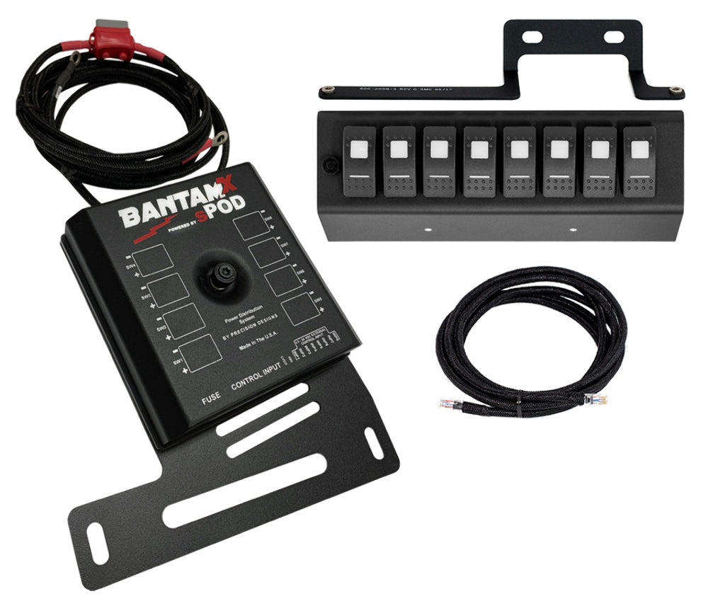 sPOD 870085 BantamX w Red LED Switch panel for JK 2009-2018