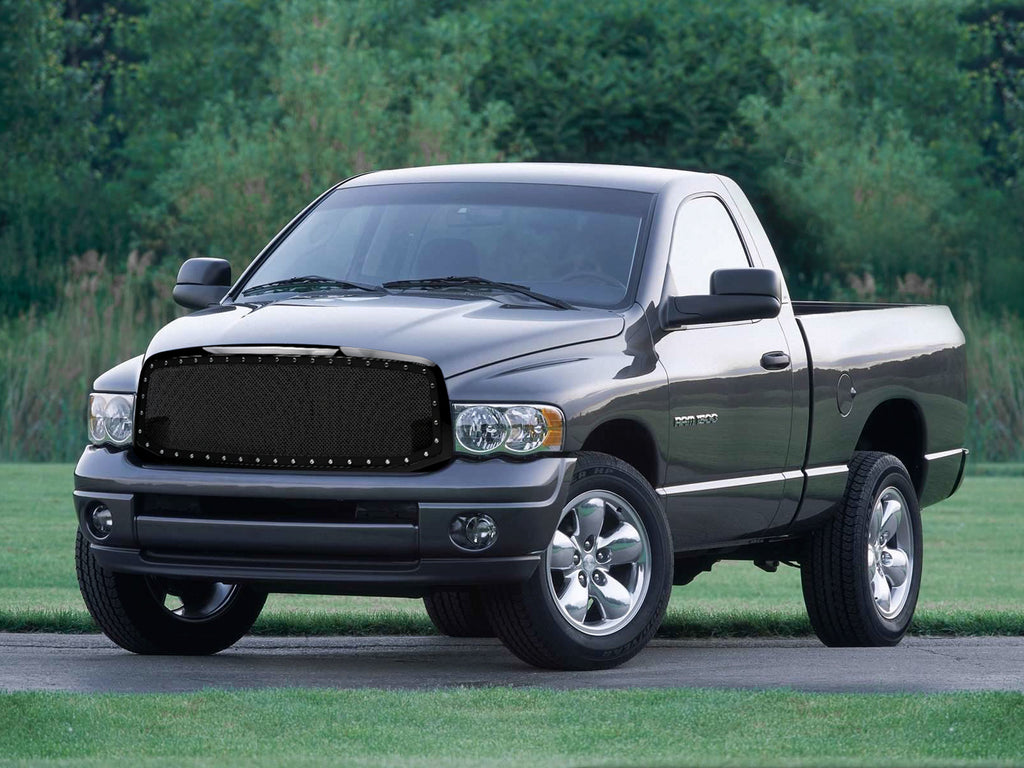 Armordillo 7161399 Gloss Black Studded Mesh Grille For 2002-2005 Ram 1500