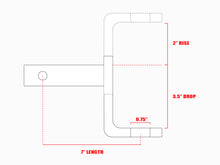 Load image into Gallery viewer, Armordillo 7161450 3.5&quot; Drop Down Hitch For 1.25&quot; Reciever 3,500 lbs.