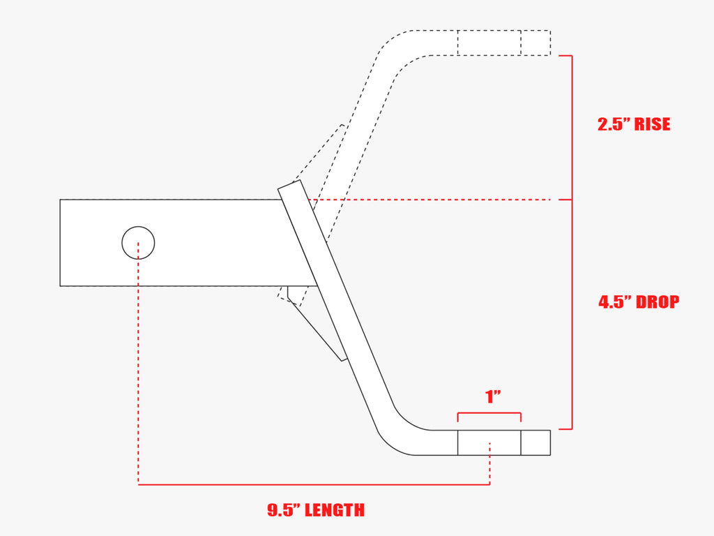 Armordillo 7161511 5" Drop Down Hitch For 2" Reciever 5,000 lbs.