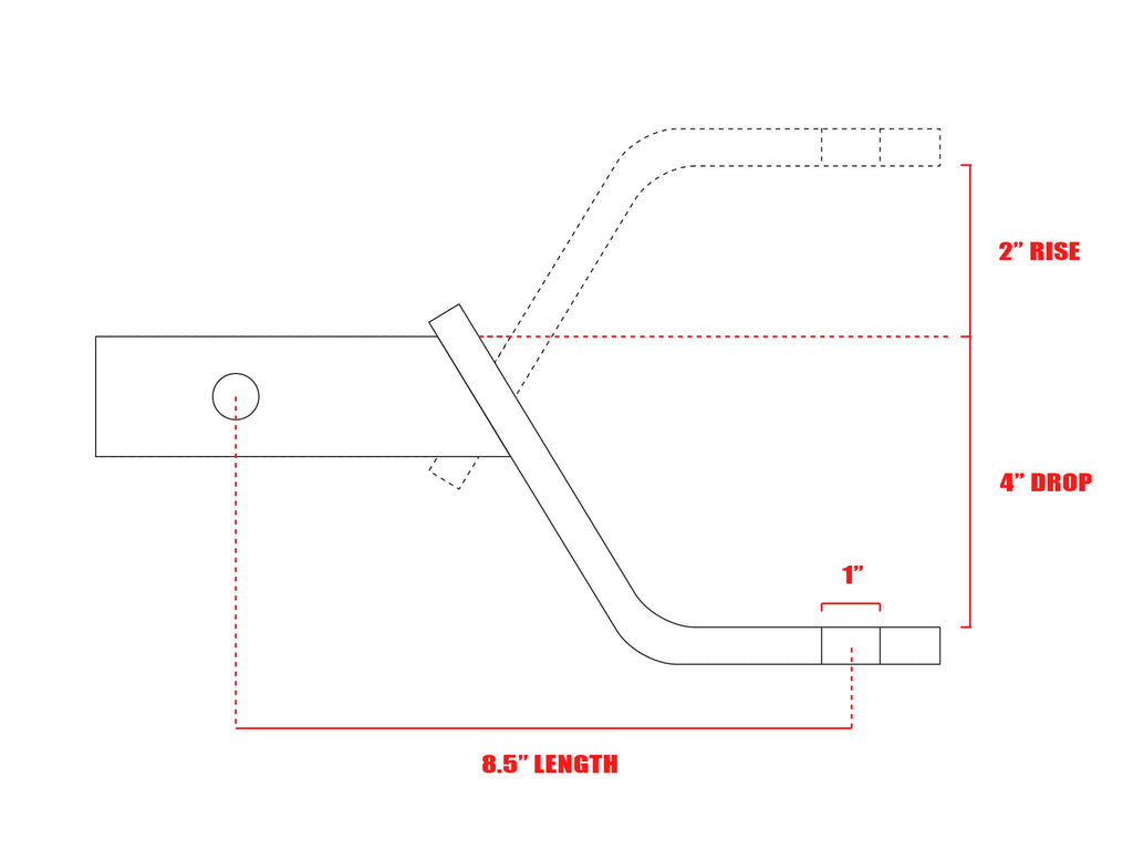 Armordillo 7161542 4" Drop Down Hitch For 2" Reciever 5,000 lbs.