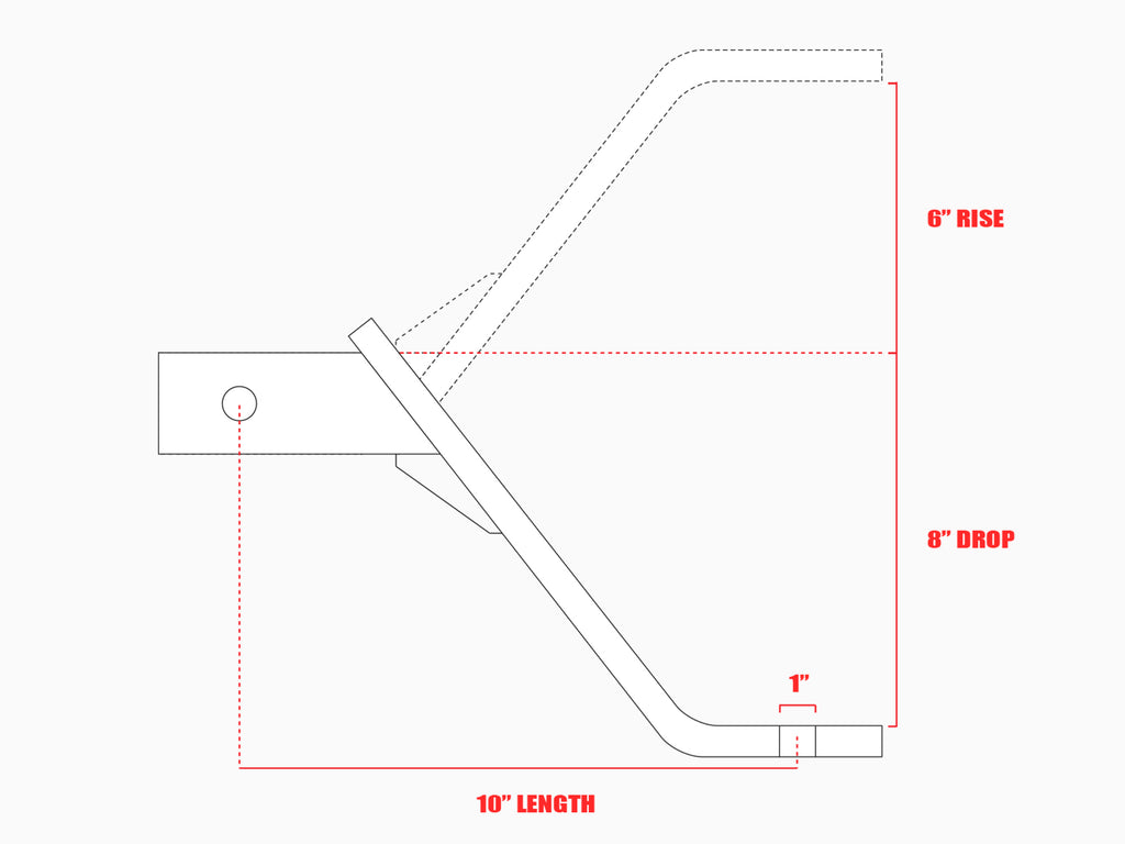 Armordillo 7161566 8" Drop Down Hitch For 2" Reciever 5,000 lbs.