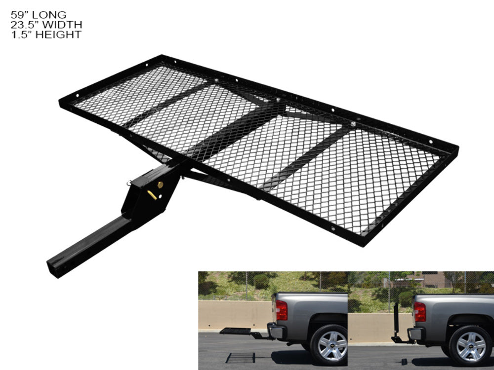 Armordillo 7167568 23" x 59" Tray Cargo Carrier w Folding Shank for 2" Receiver