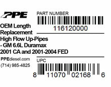 Load image into Gallery viewer, PPE Diesel 116120000 Oem Length Up-Pipes Non-EGR GM Fed 01-04 And Ca 2001