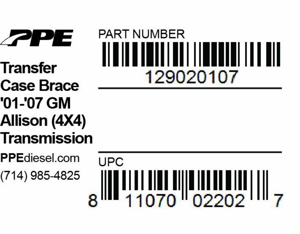 PPE Transfer Case Brace 01-07 GM Allison 1000 And 2000 Series 4X4 Transmissions