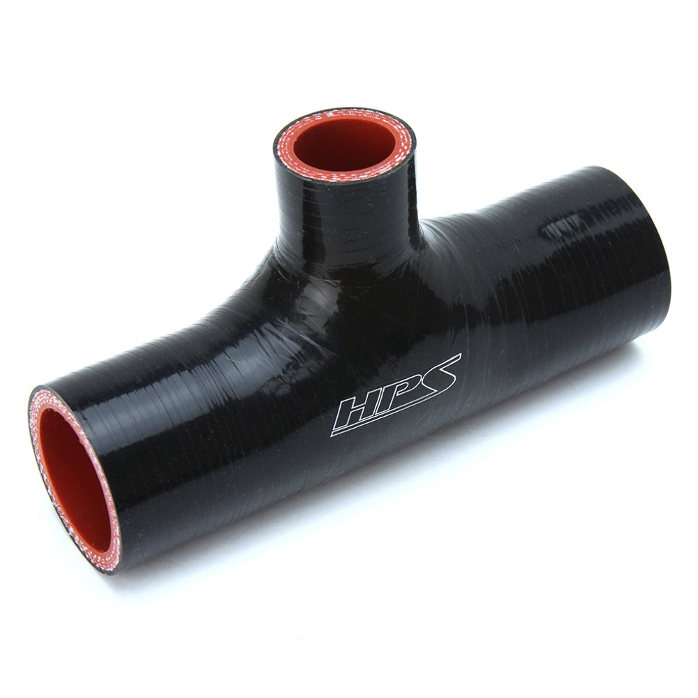 HPS 100-THOSE-100-BLK 1" ID 6" 4-ply Black Silicone Coupler T Hose Adapter