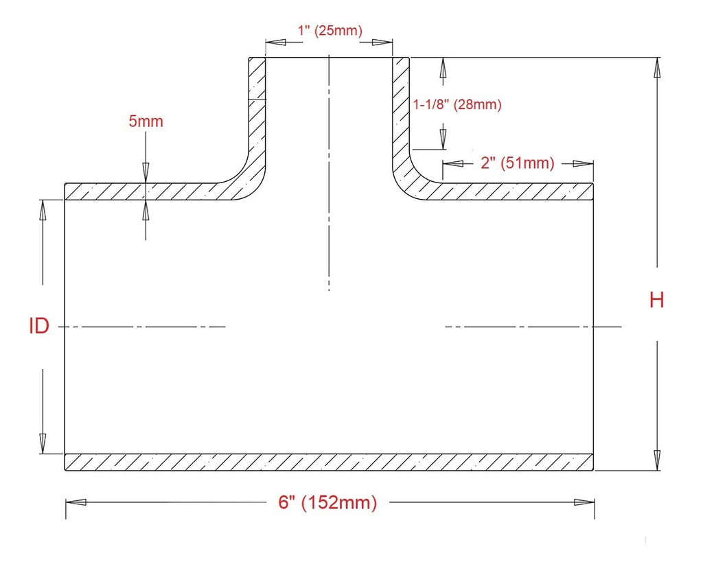 HPS 100-THOSE-100-BLUE 1" ID 6" 4-ply Blue Silicone Coupler T Hose Adapter