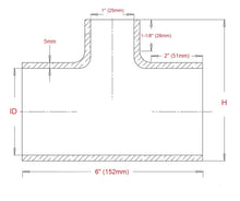 Load image into Gallery viewer, HPS 100-THOSE-100-BLUE 1&quot; ID 6&quot; 4-ply Blue Silicone Coupler T Hose Adapter