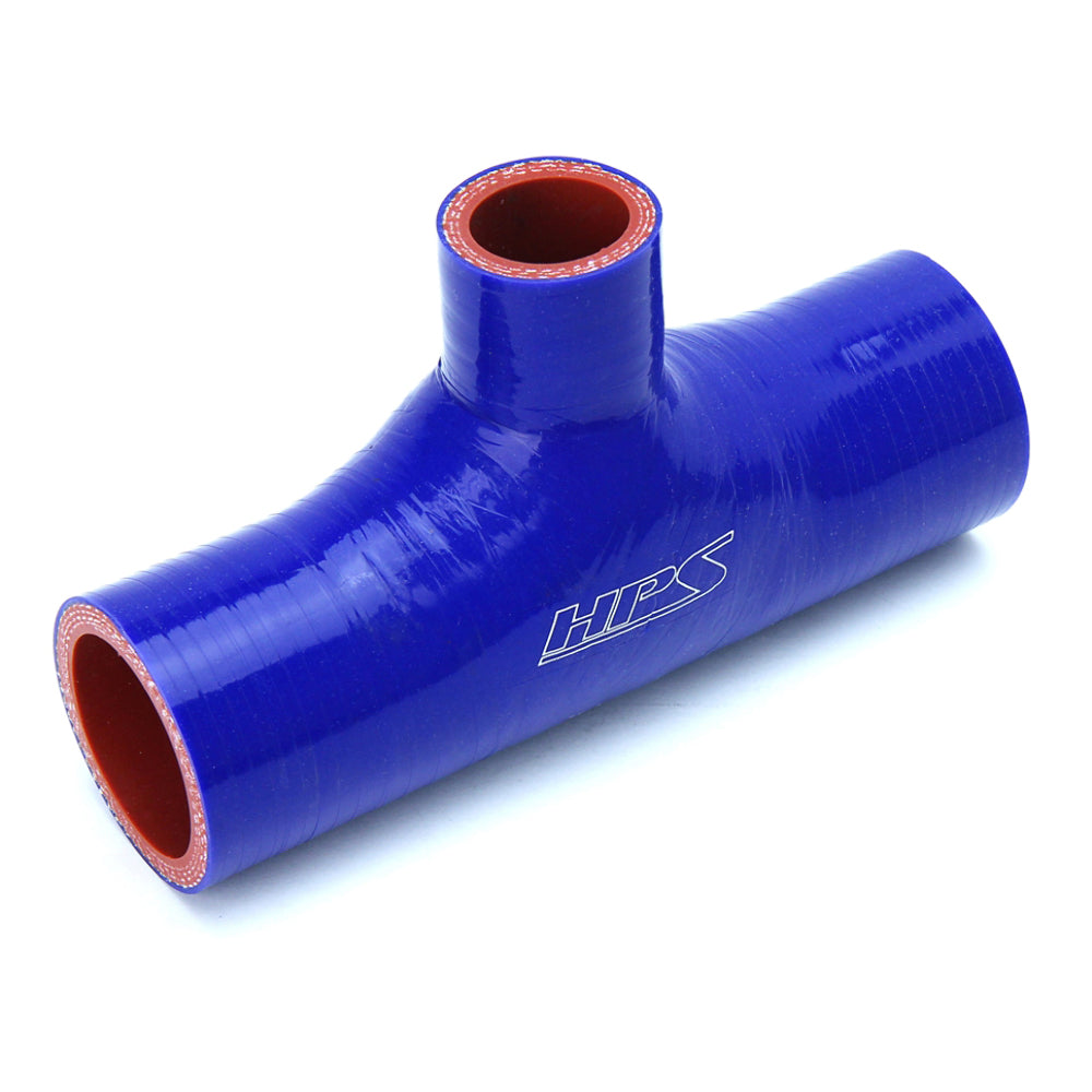 HPS 100-THOSE-100-BLUE 1" ID 6" 4-ply Blue Silicone Coupler T Hose Adapter