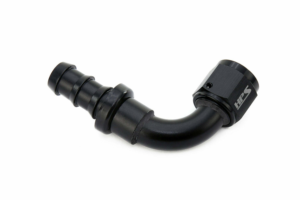 HPS 150-9006 Push-On Hose End Aluminum 90 deg