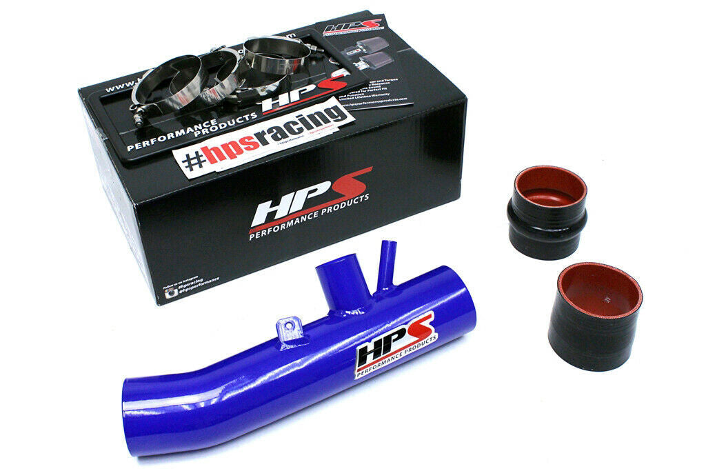 HPS 27-559BL Blue Shortram Post MAF Air Intake Pipe Cool Short Ram SRI