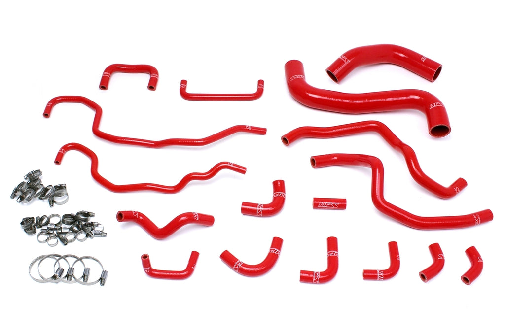 HPS 57-1516-RED Red Silicone Radiator/Heater Hose For 15-16 WRX STI 2.5L Turbo